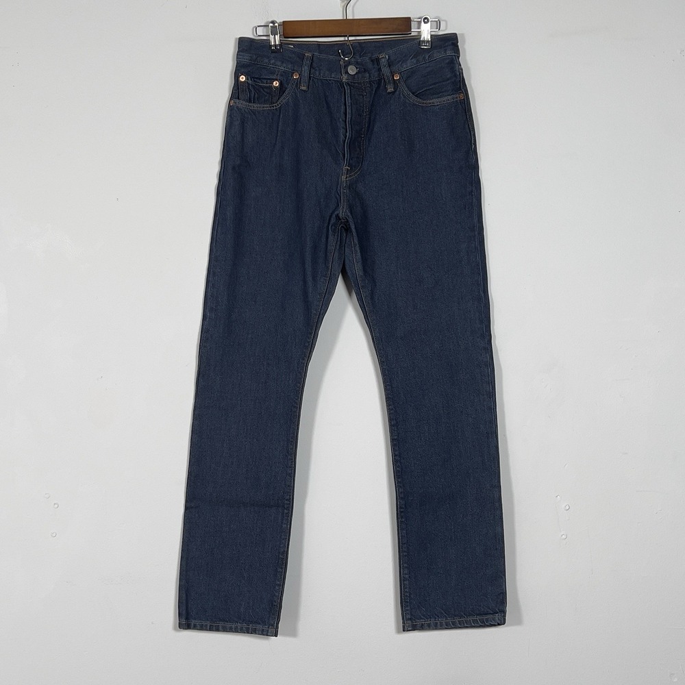 Levis 501 Premium Slim Leg Jeans Mens Sz 29x30 Indigo Dark Wash Button Fly‎